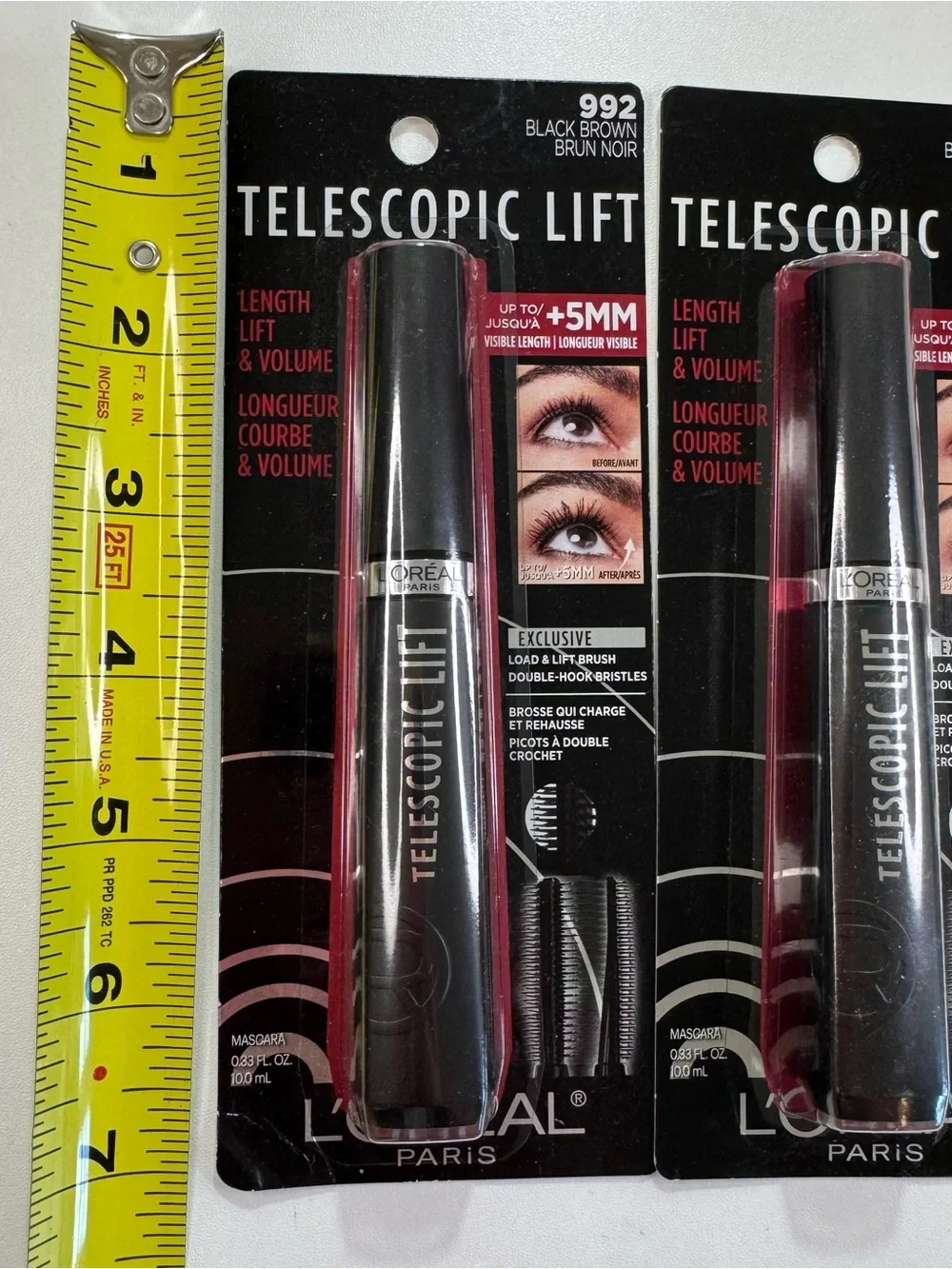 L'Oréal Telescopic Lift Mascara 992 Black Brown - Twin Pack